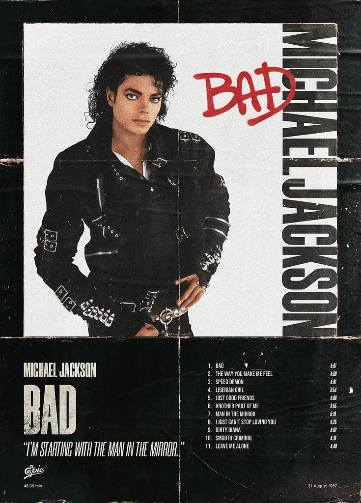 Michael Jackson Bad metal poster artwork